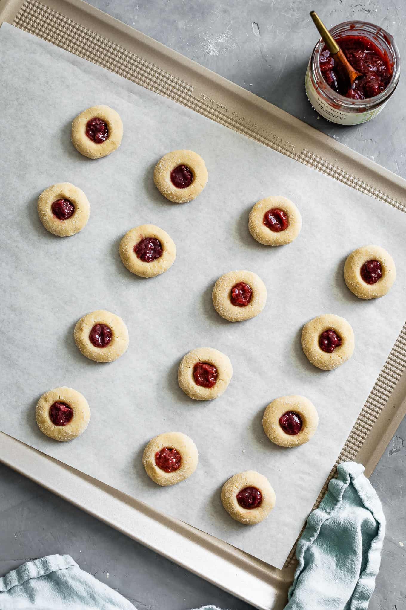 Gluten-Free Raspberry Almond Thumbprint Cookies