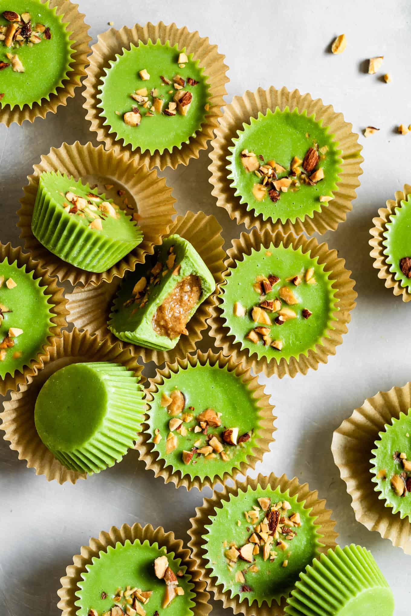 Coconut Matcha Almond Butter Cups