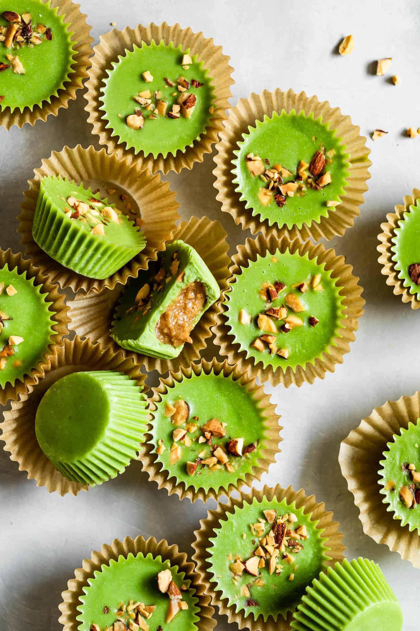 Matcha Coconut Almond Butter Cups - Snixy Kitchen