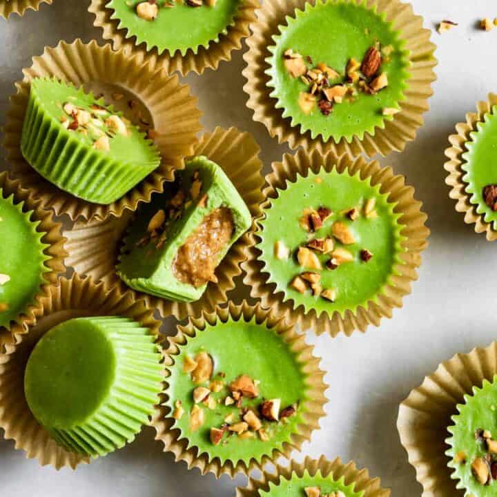 Coconut Matcha Almond Butter Cups