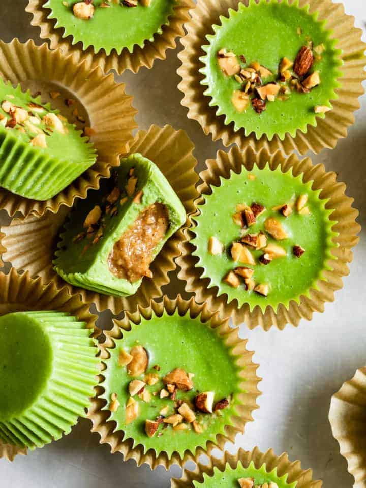 Coconut Matcha Almond Butter Cups