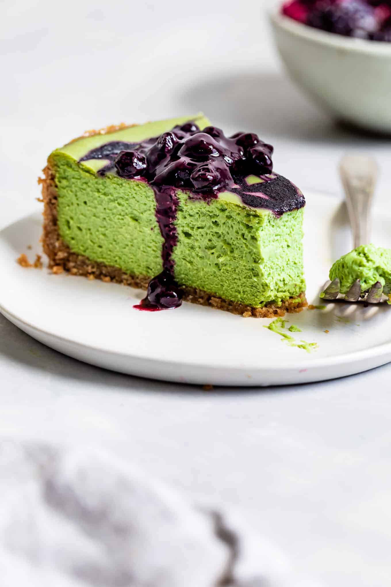 Creamy Gluten-Free Matcha Cheesecake