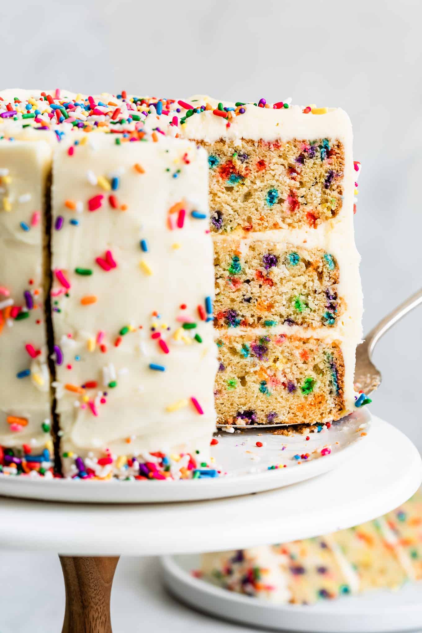 Sliced Gluten-Free Funfetti Cake