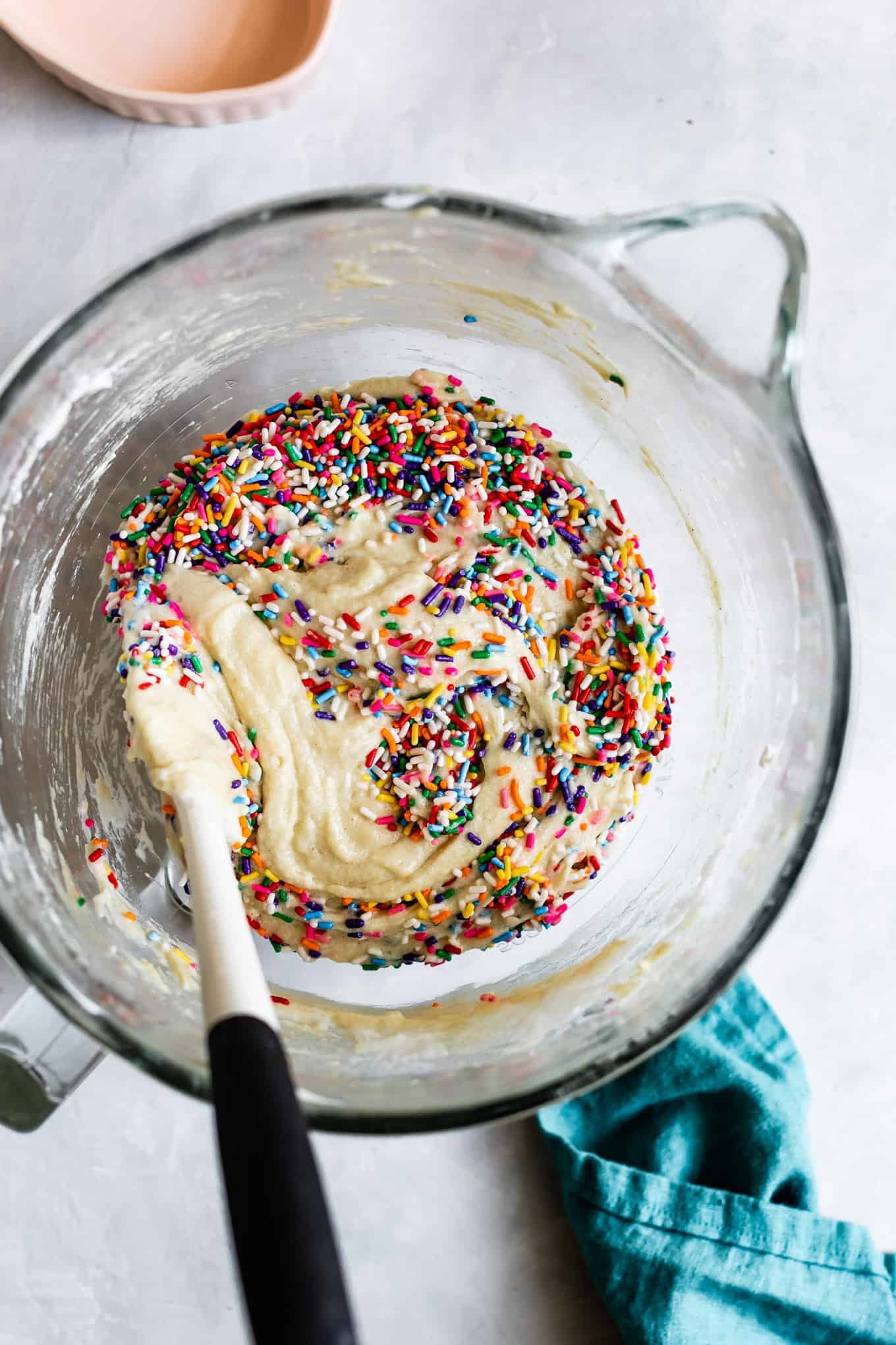 Folding Sprinkles into Gluten-Free Birthday Cake