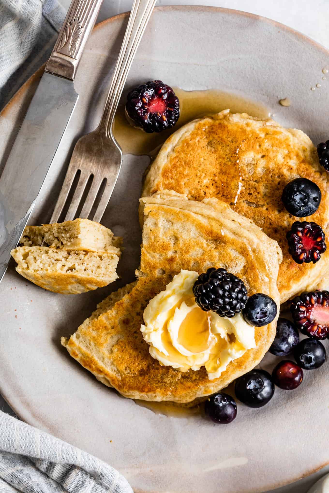 Inside of homemade gluten-free pancakes