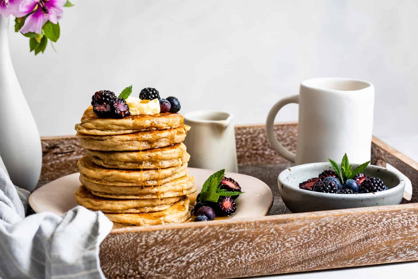 Mother's Day Breakfast in Bed Gluten-Free Pancakes Stack