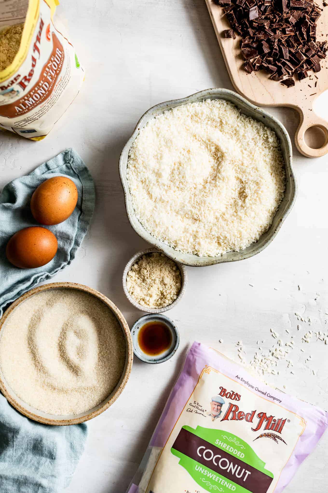 Ingredients for Macaroons with Unsweetened Coconut