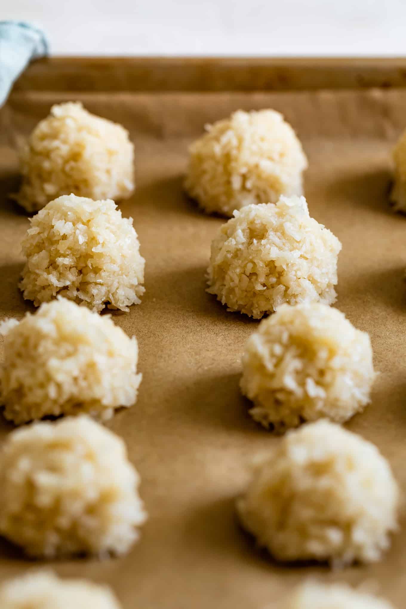 Scoops of Unbaked Coconut Macaroons