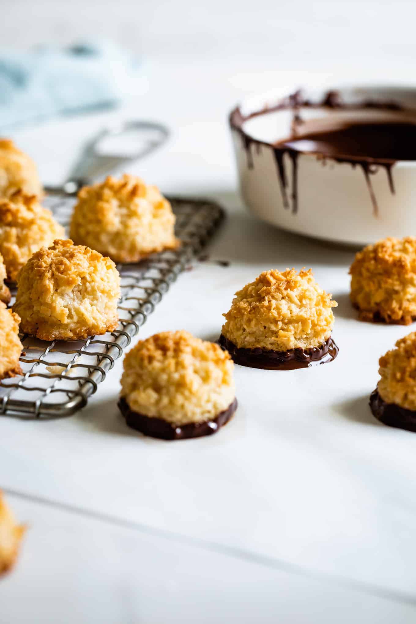 Chocolate Dipped Coconut Macaroons