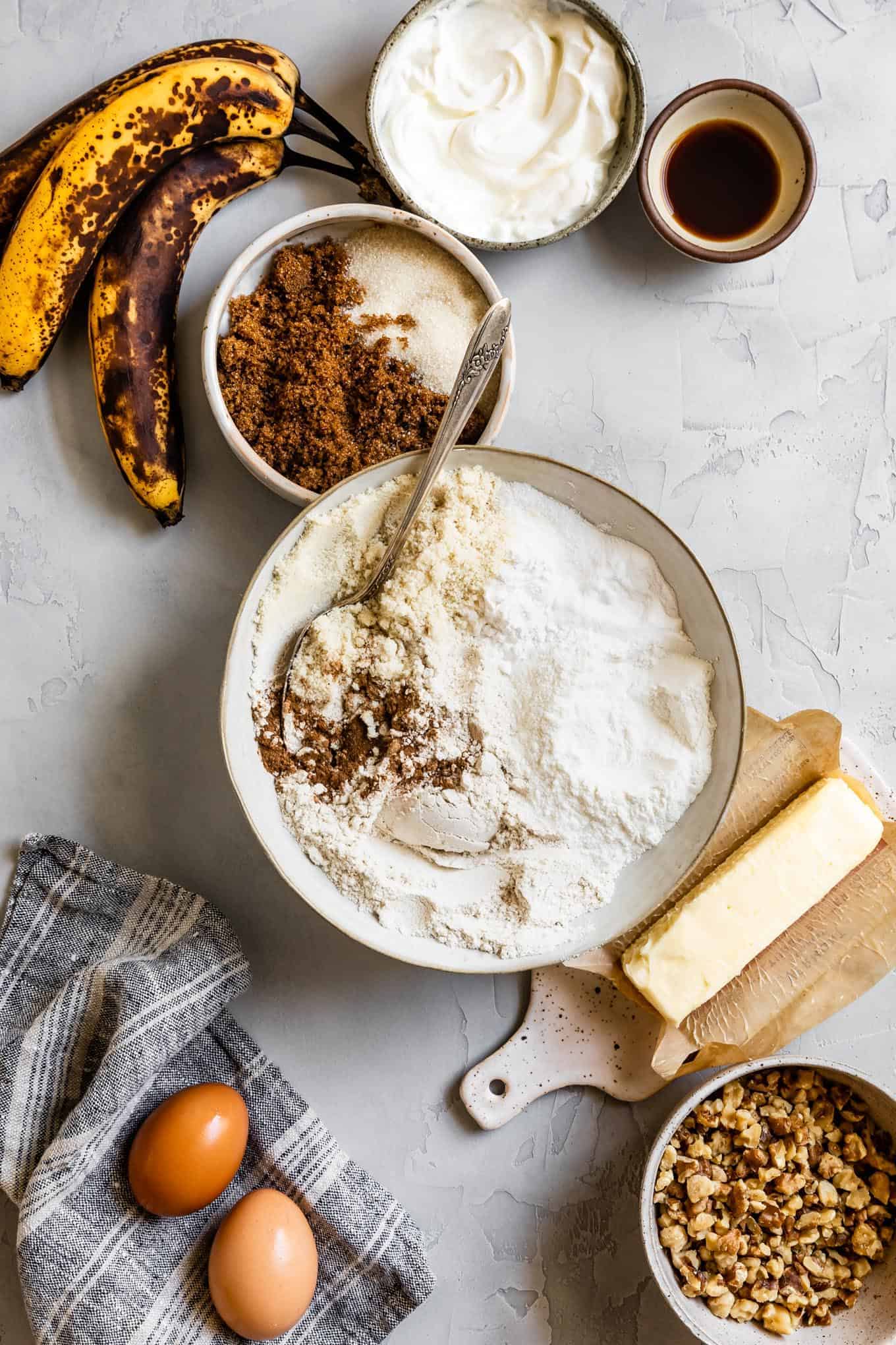 Ingredients for Gluten-Free Banana Bread Recipe