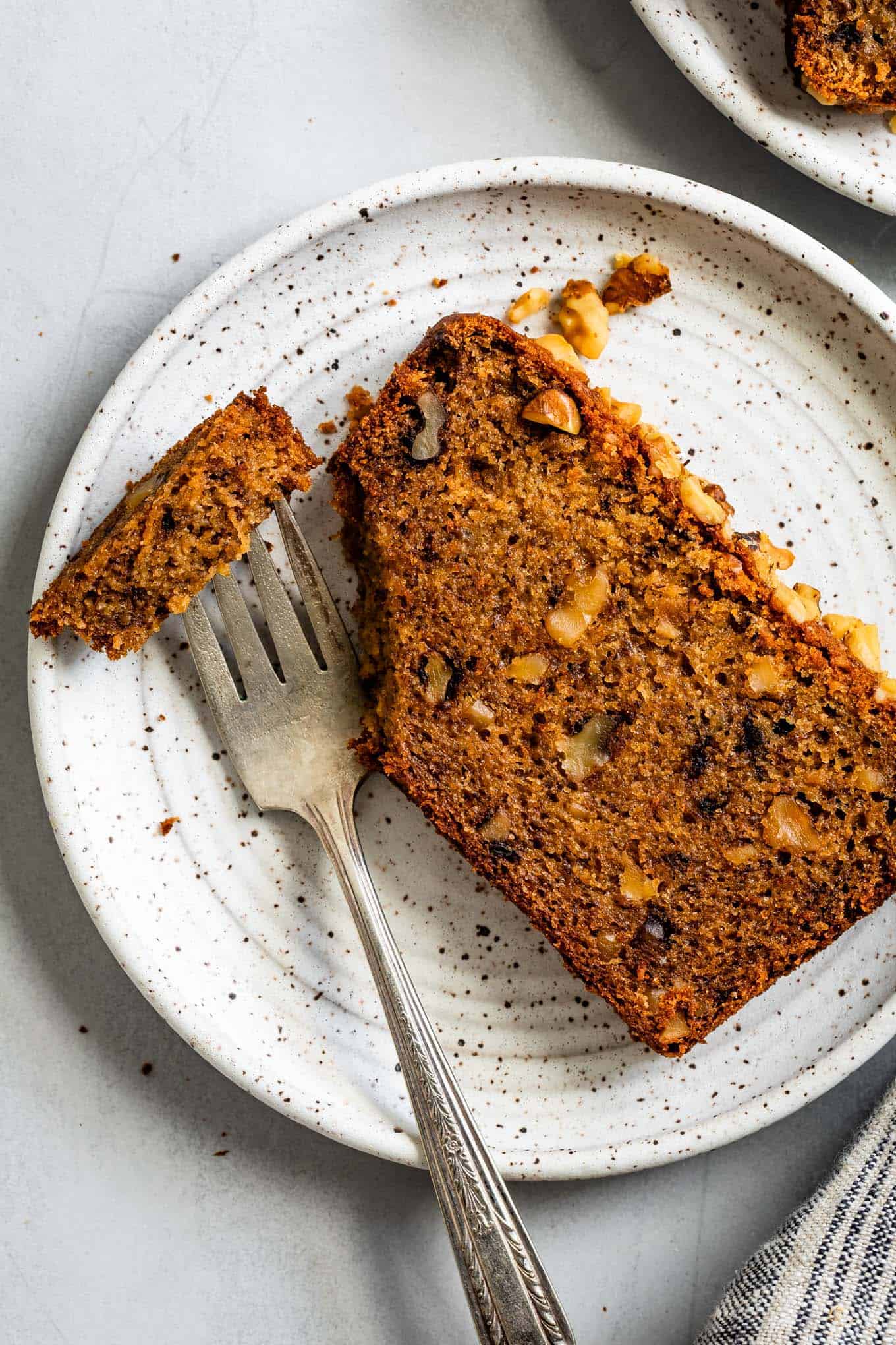 Slice of gluten-free banana nut bread