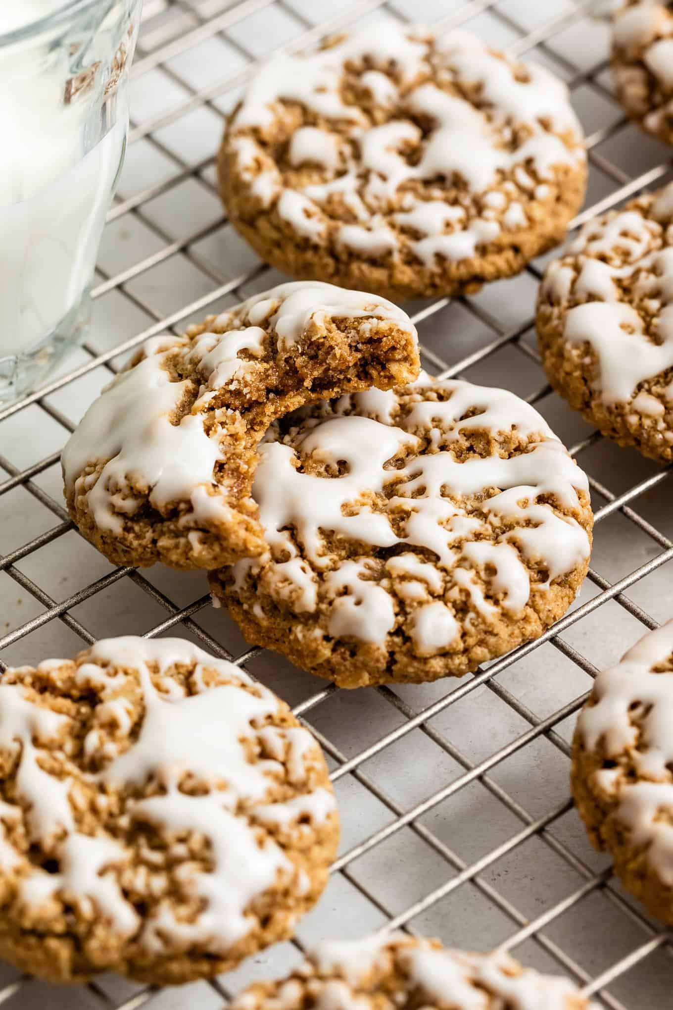 Bite of Iced Gluten-Free Oatmeal Cookies