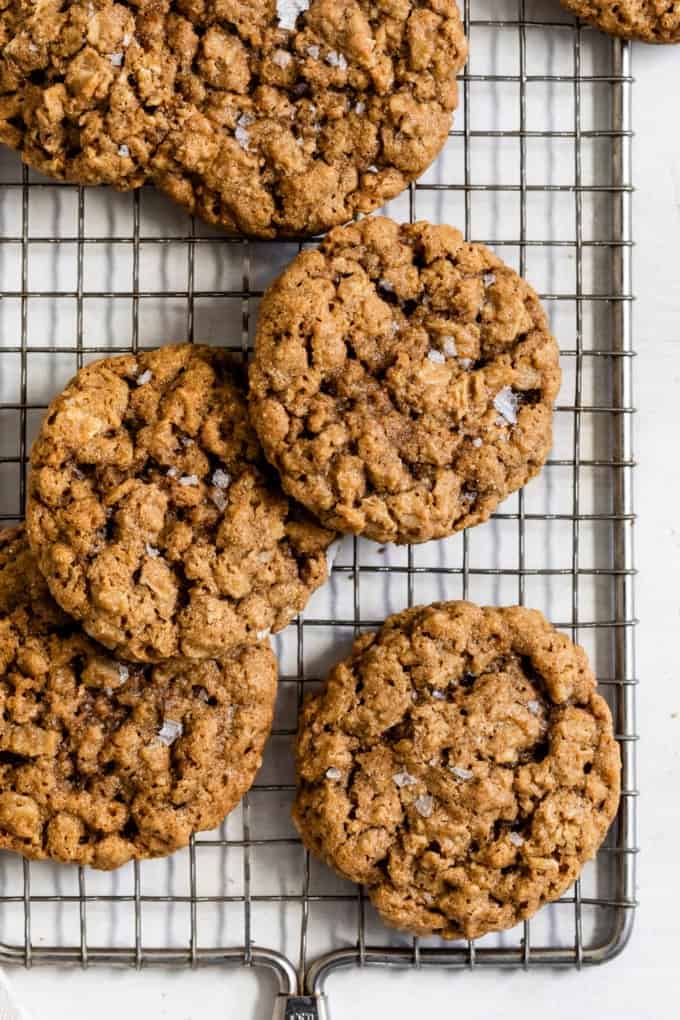 gluten free oatmeal cookies on wire rack