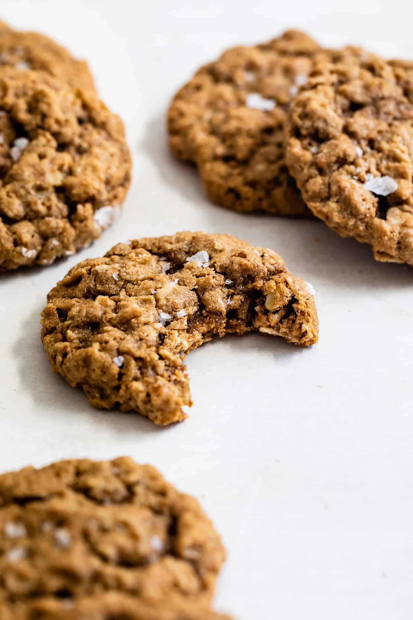 Salted Gluten-Free Oatmeal Cookies with Bite