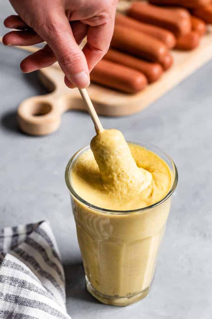 Dipping Homemade Corn Dogs