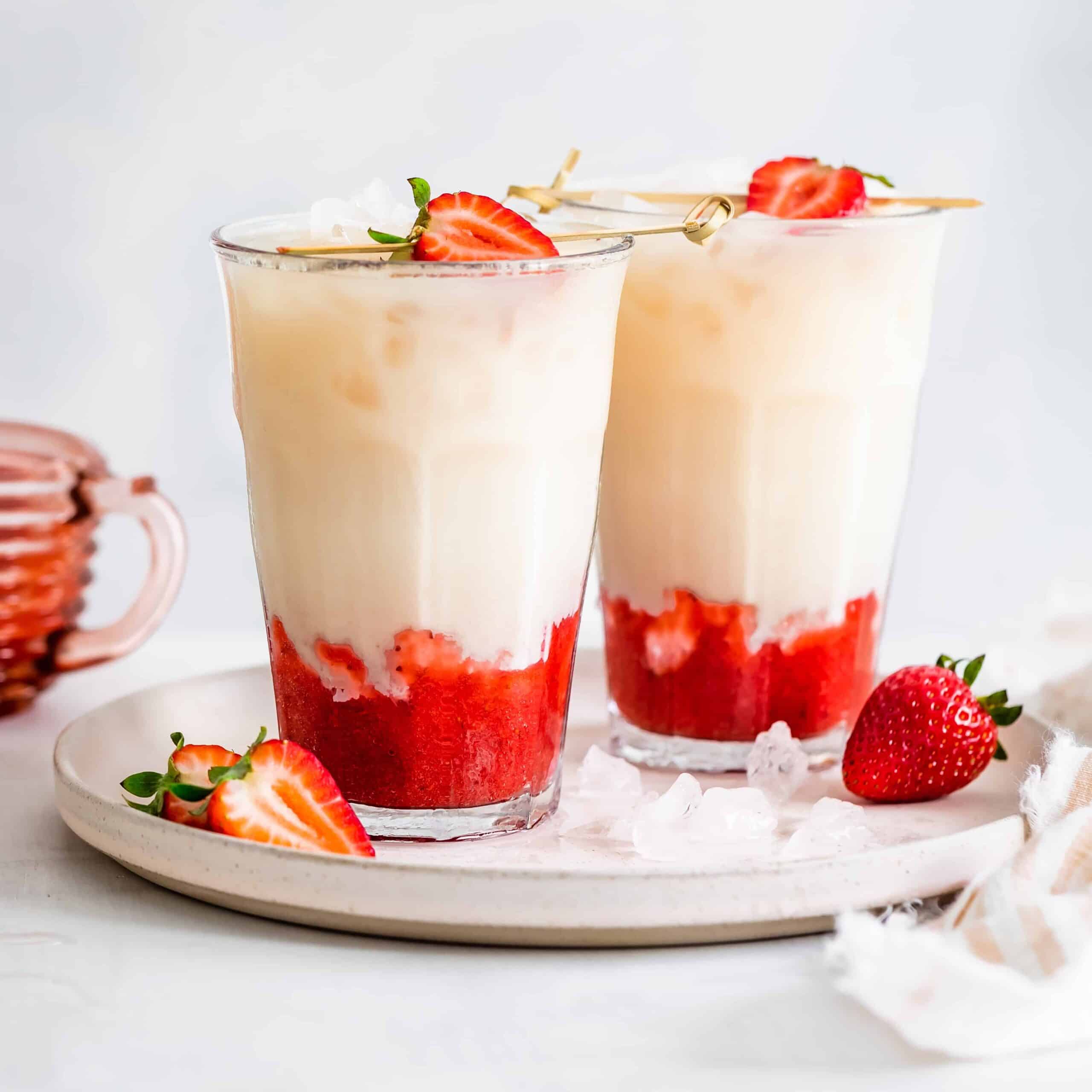 Iced Strawberry Jasmine Tea Latte