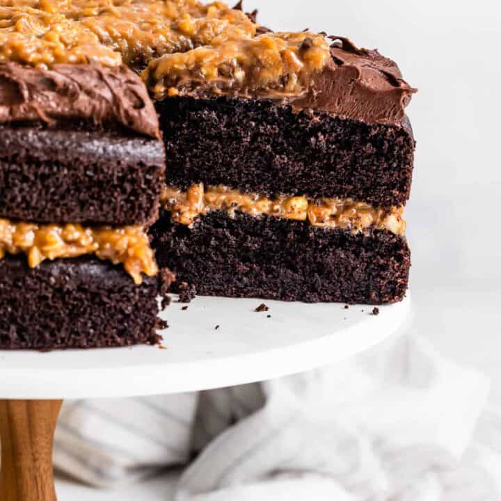 Gluten-Free German Chocolate Cake Slice