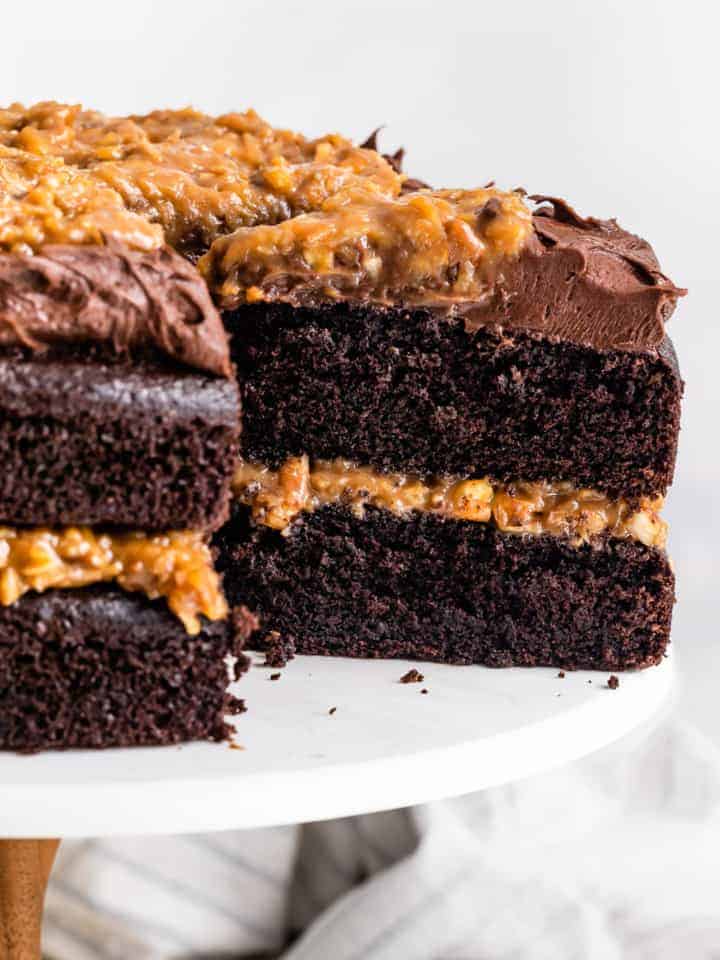 Gluten-Free German Chocolate Cake Slice