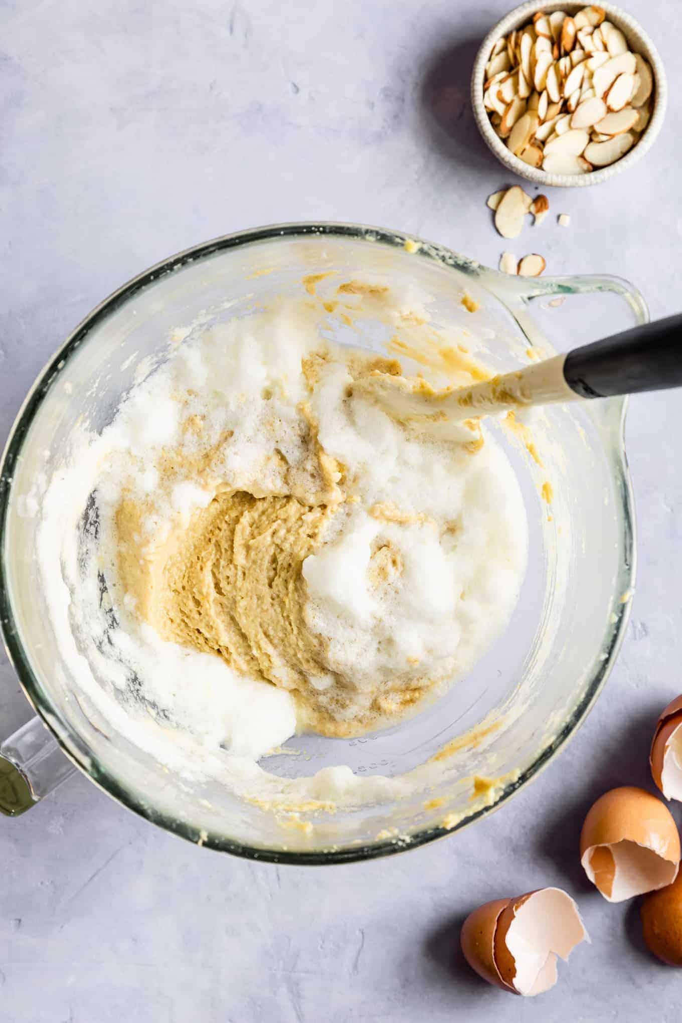 Whipped Egg Whites for Almond Cake