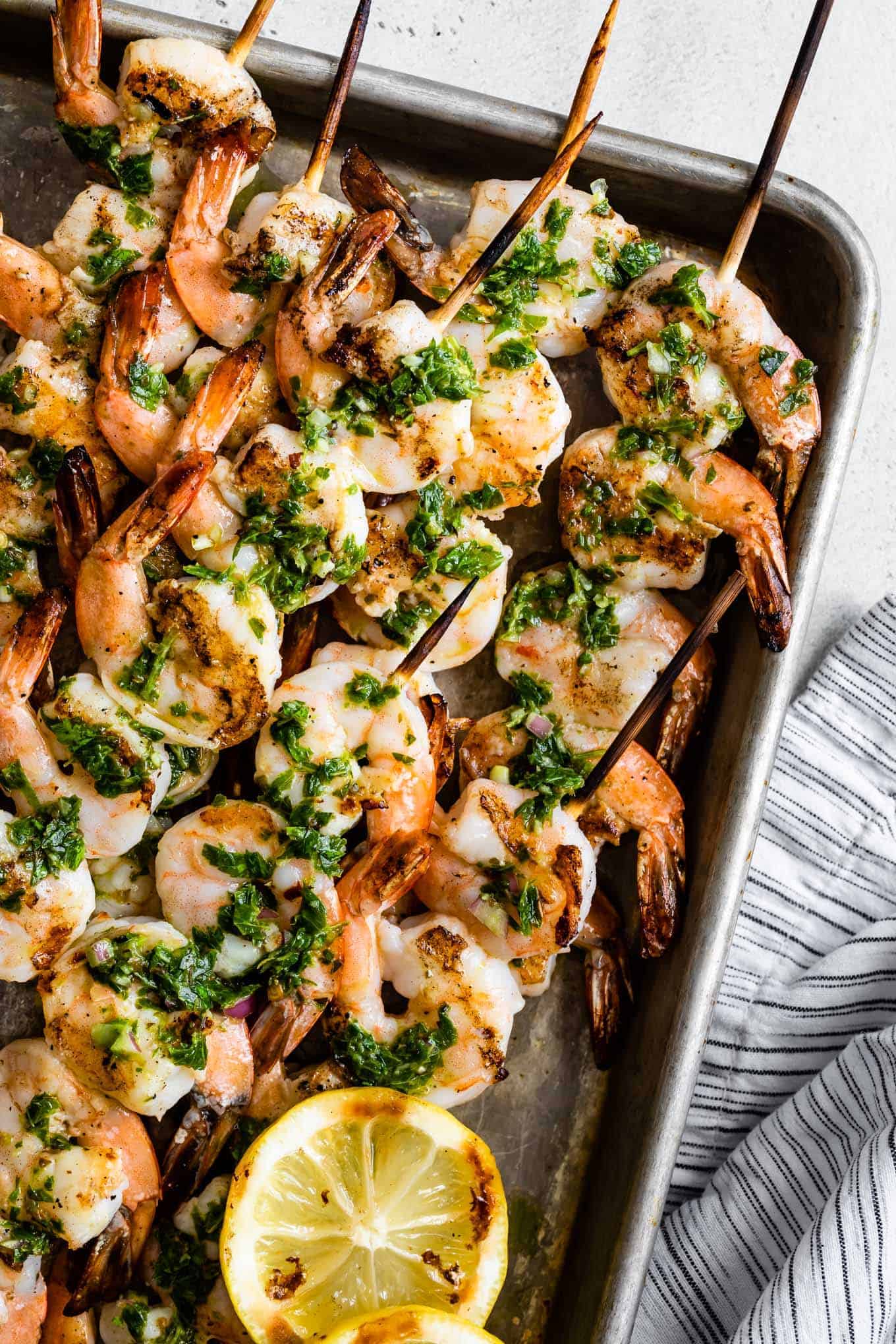 Grilled chimichurri shrimp