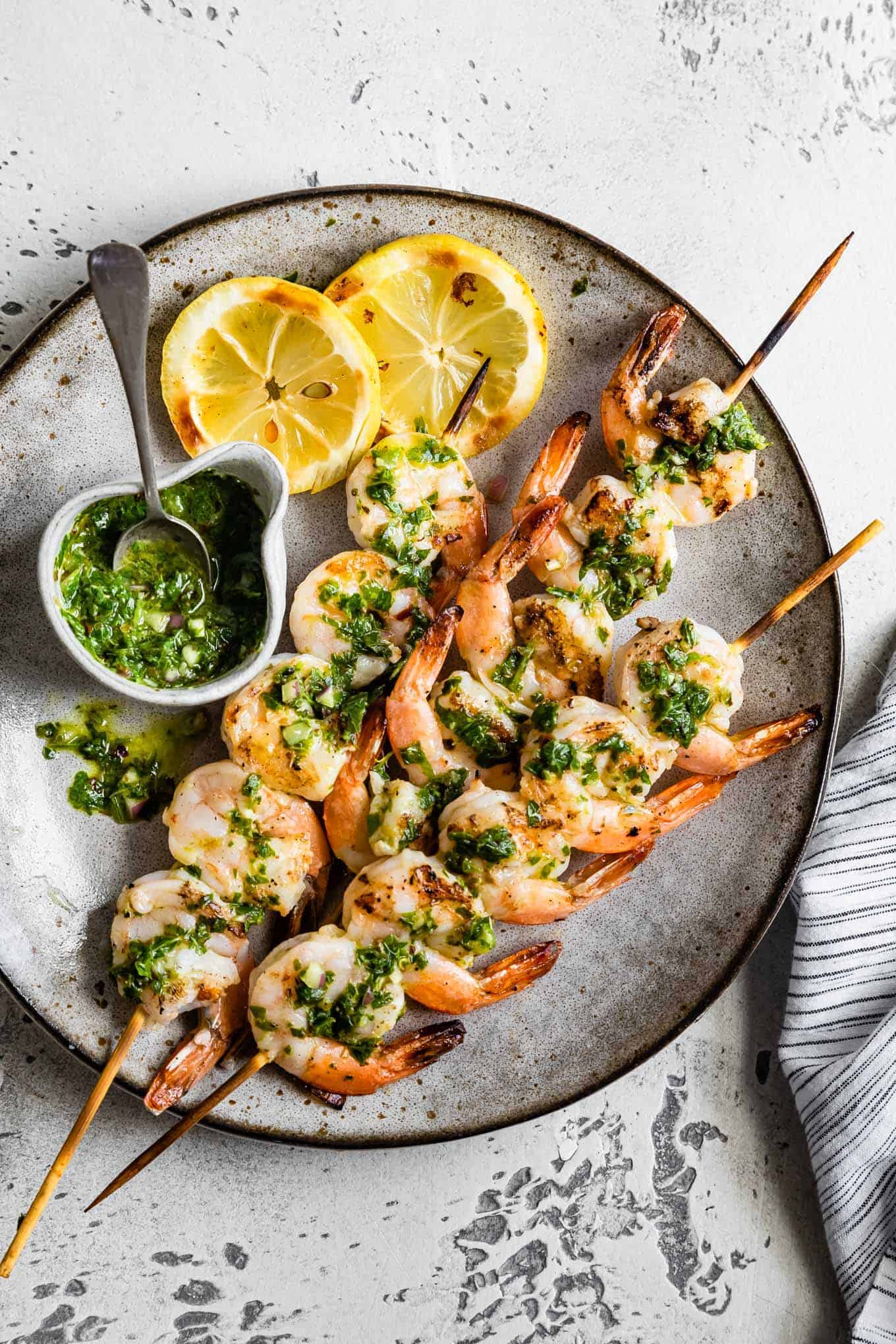 Parsley chimichurri skewers