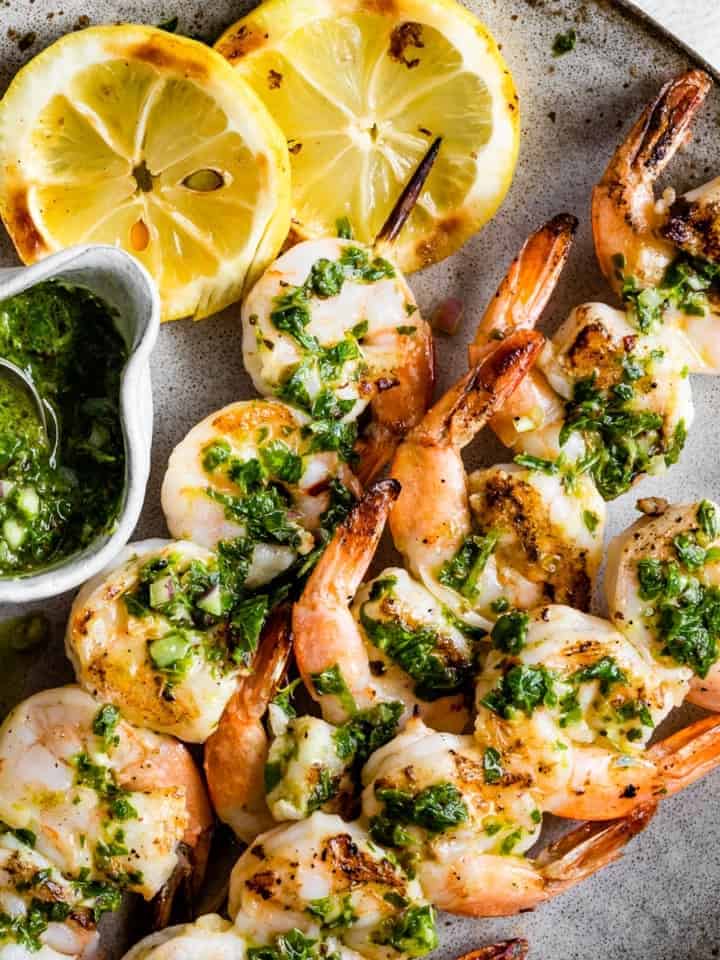 Grilled chimichurri shrimp