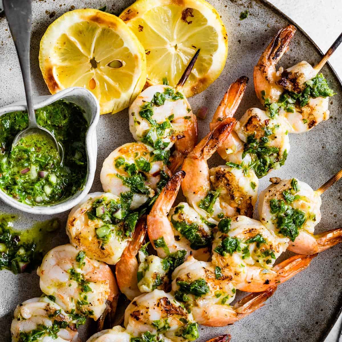 Grilled chimichurri shrimp