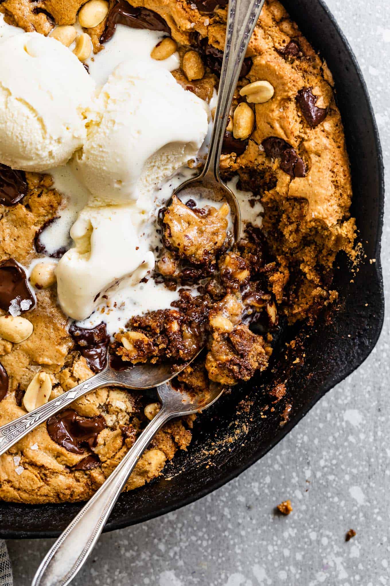 Spoonfuls of Gluten-Free Chocolate Chip Skillet Cookie