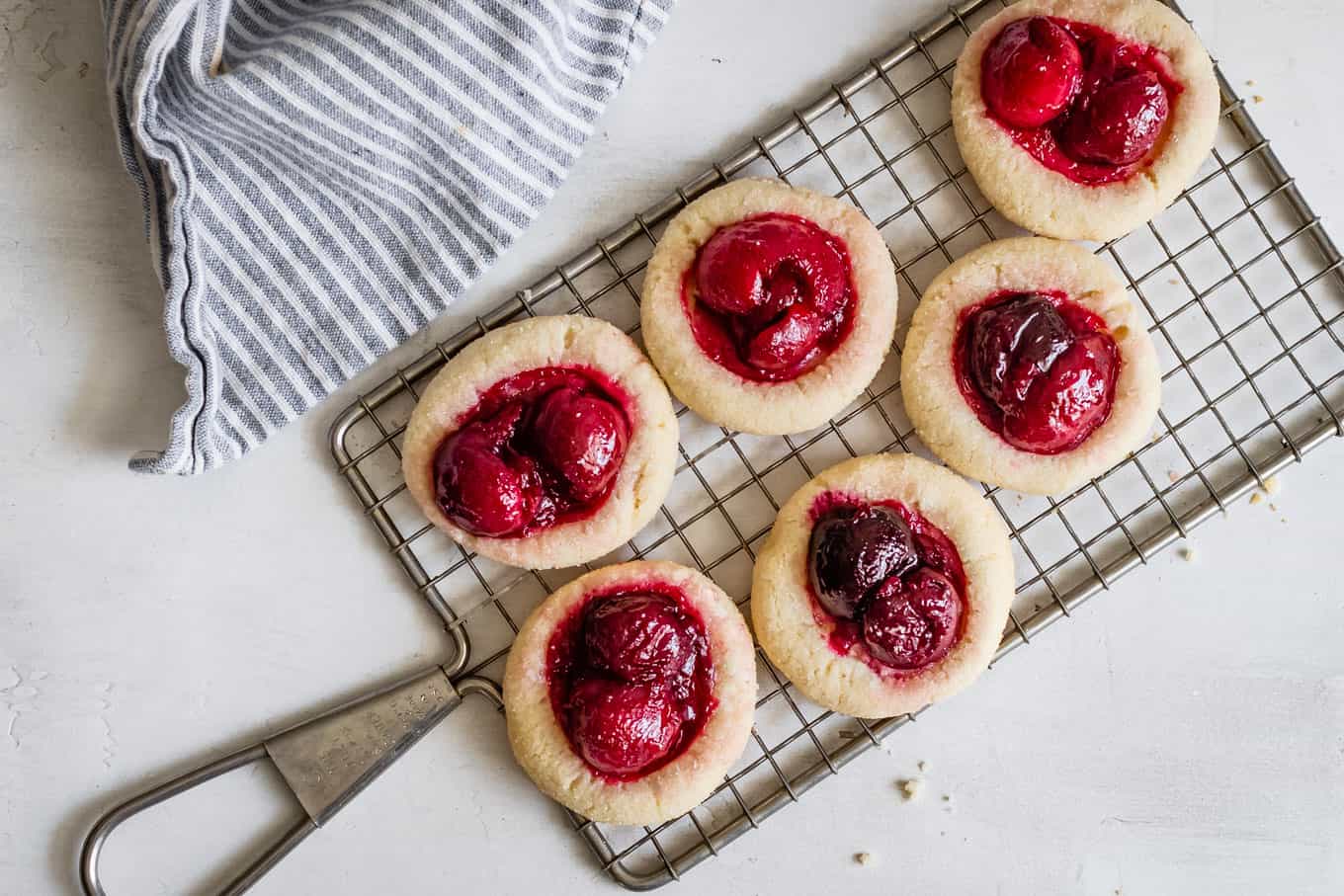 Thumbprint Cookies with Fresh Cherries