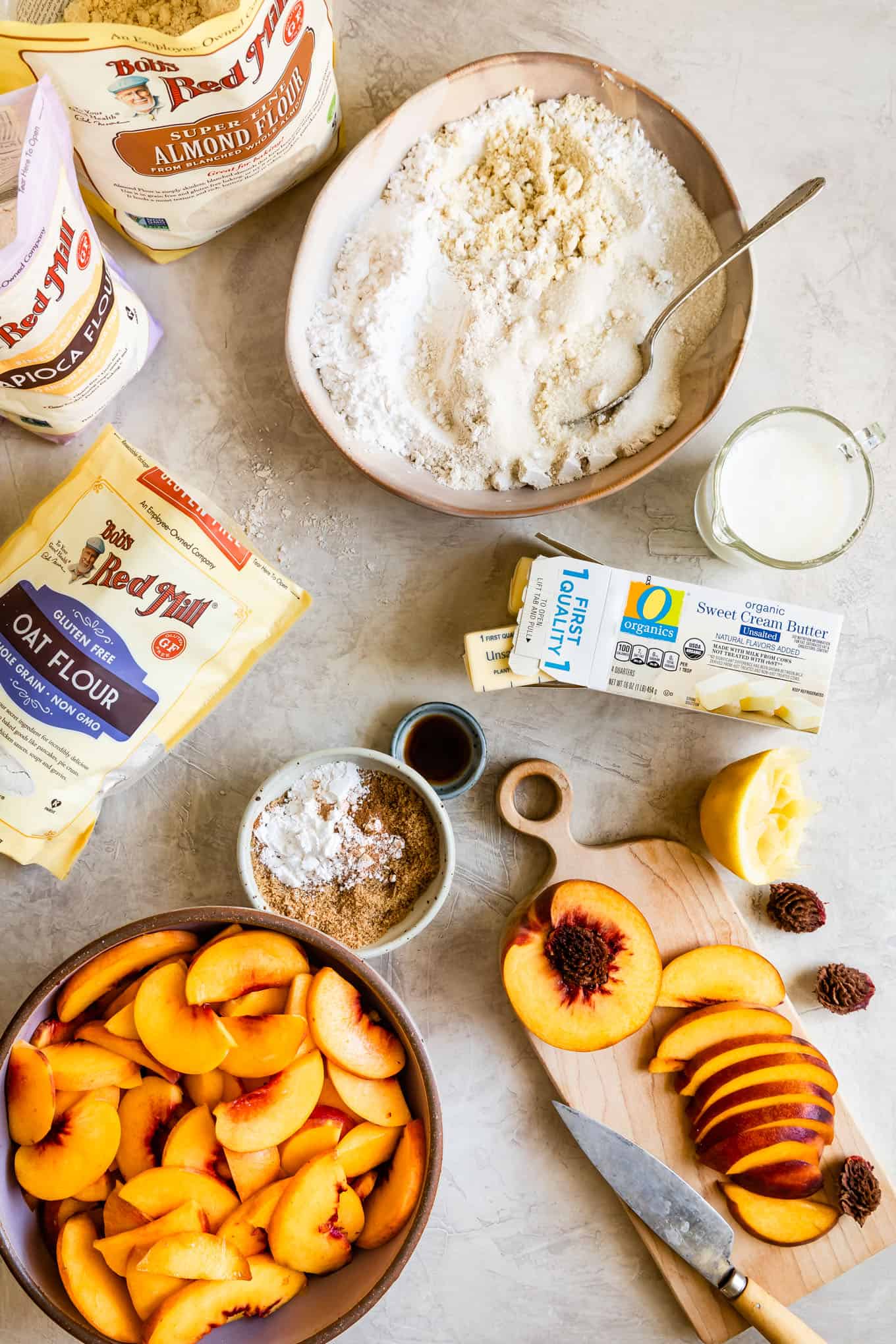 Gluten-Free Peach Cobbler Ingredients