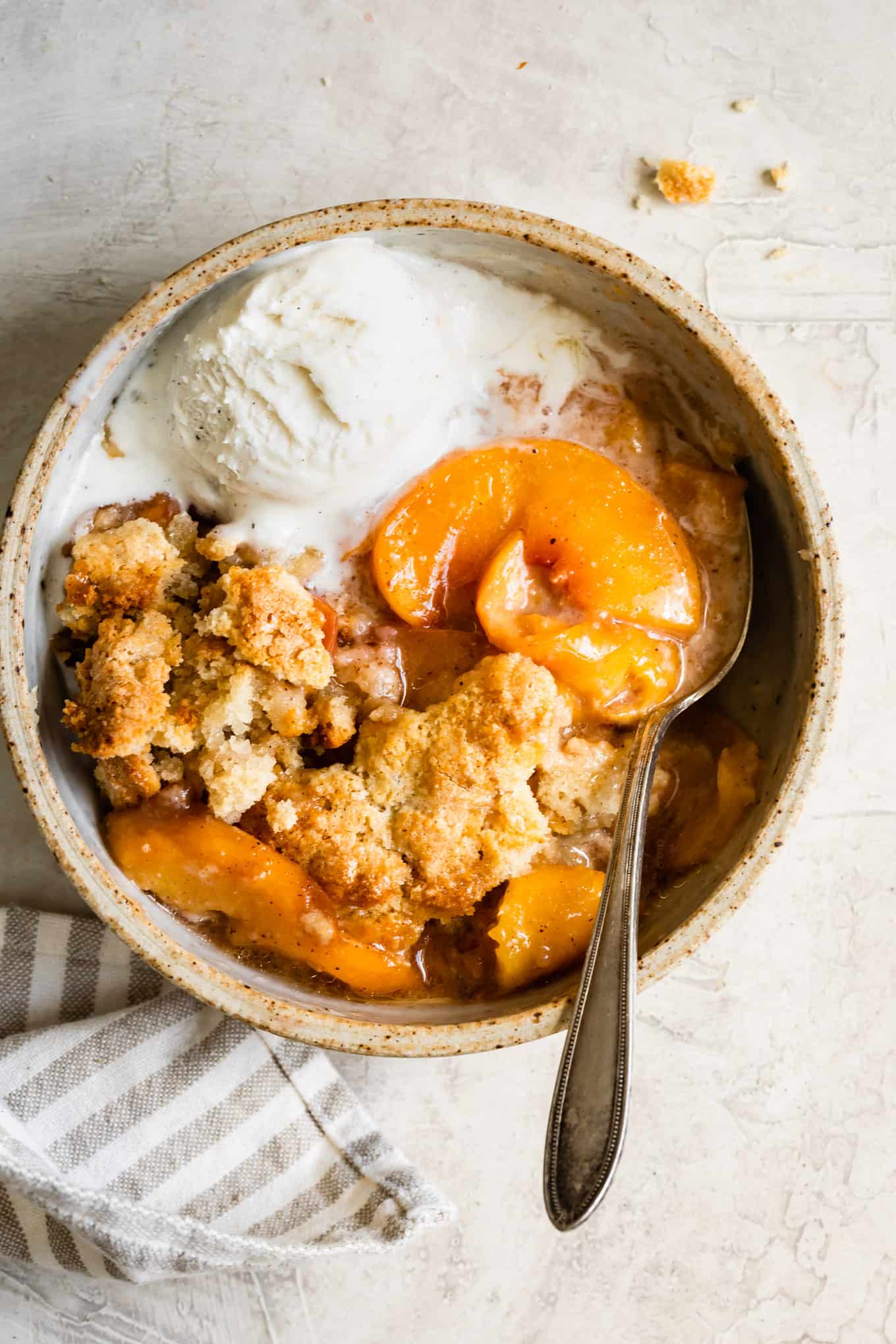 Gluten-Free Peach Cobbler a la Mode