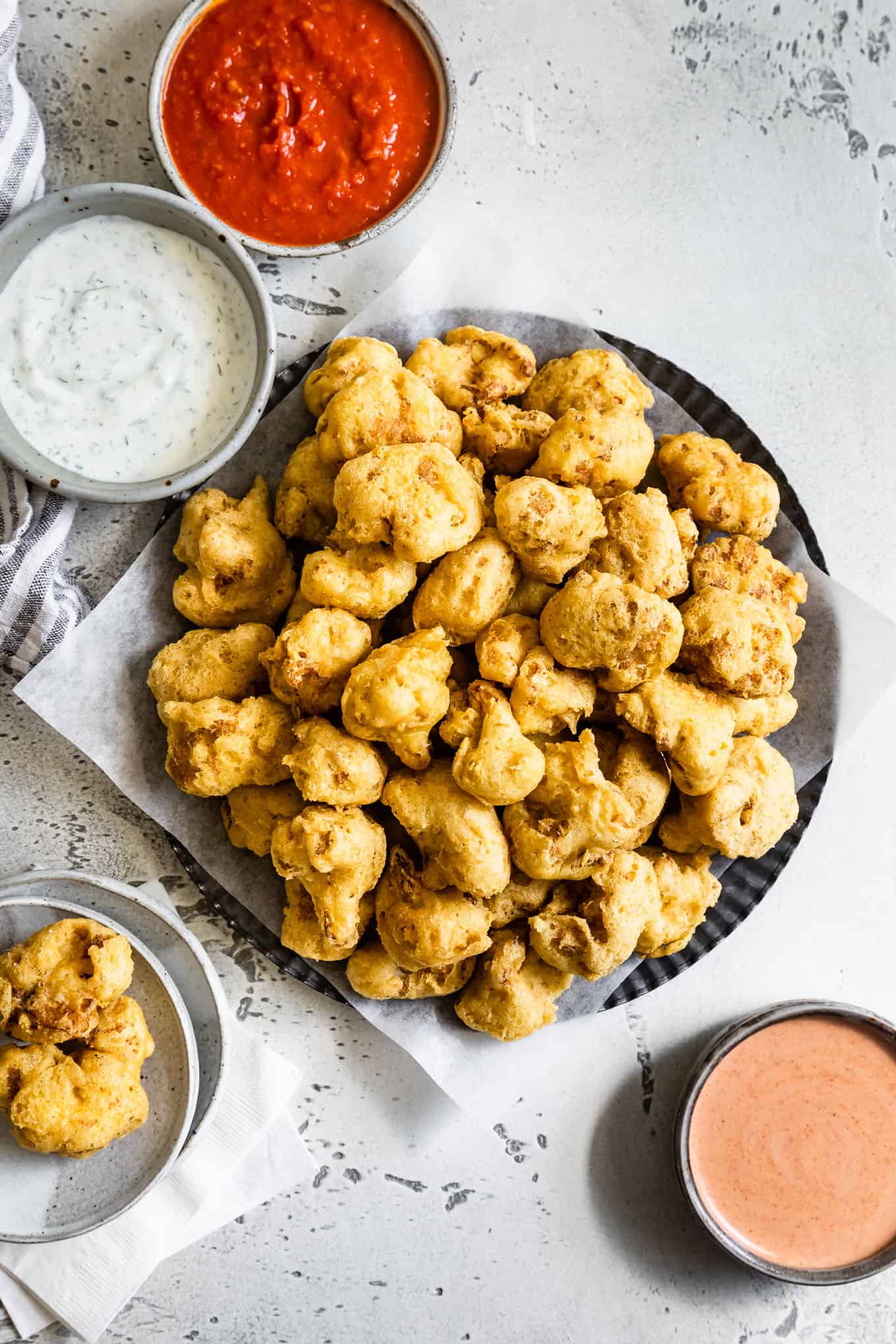 Gluten-Free Cauliflower Wings with Dipping Sauces