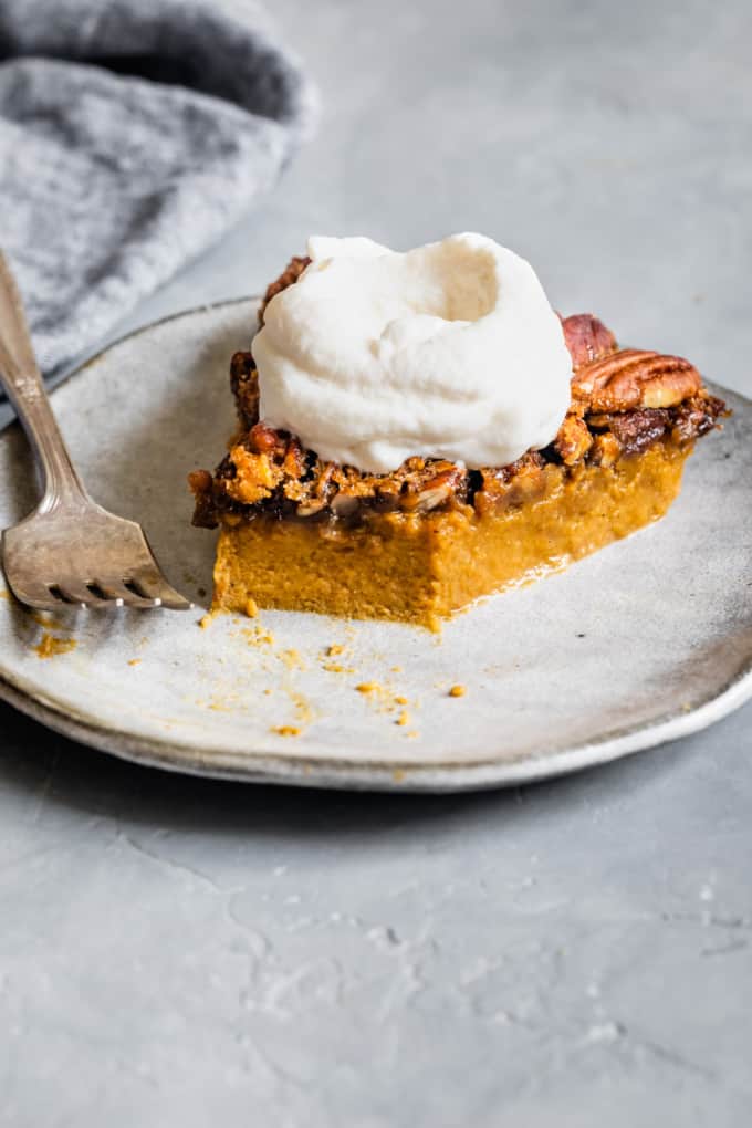 Amazing Crustless Pecan Pumpkin Pie | Snixy Kitchen