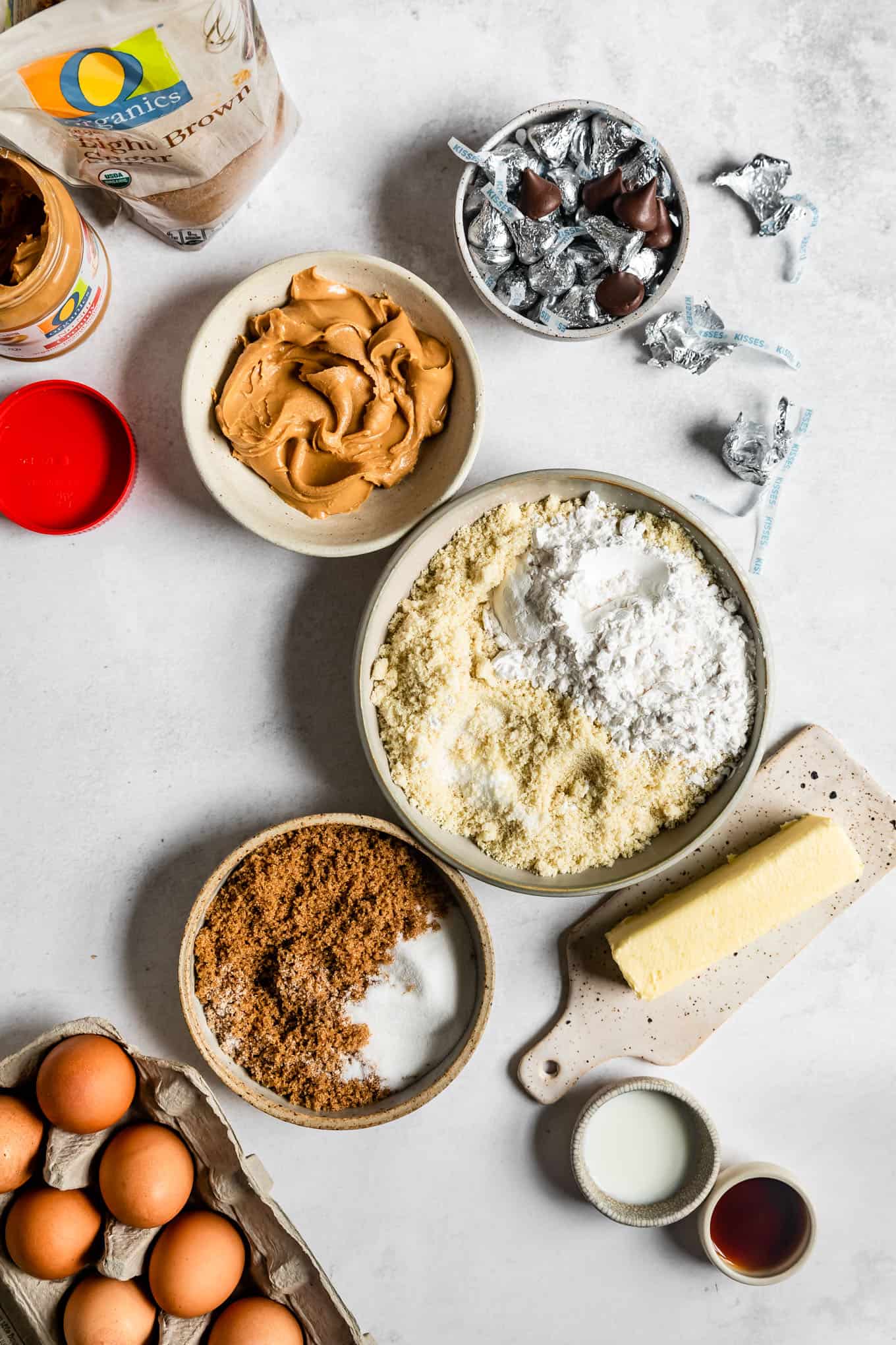 Ingredients for Gluten-Free Peanut Butter Blossoms