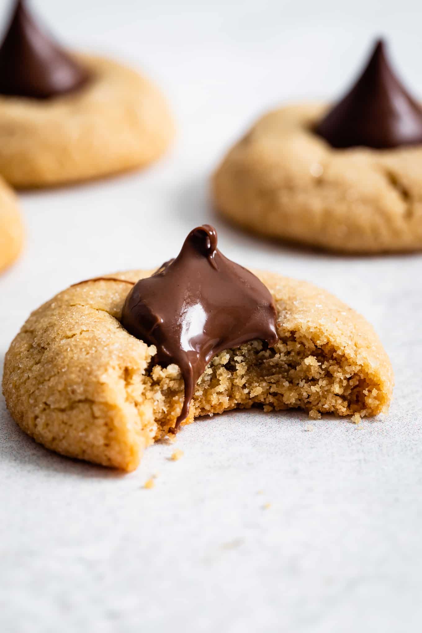 Bite of Gluten-Free Peanut Butter Blossoms