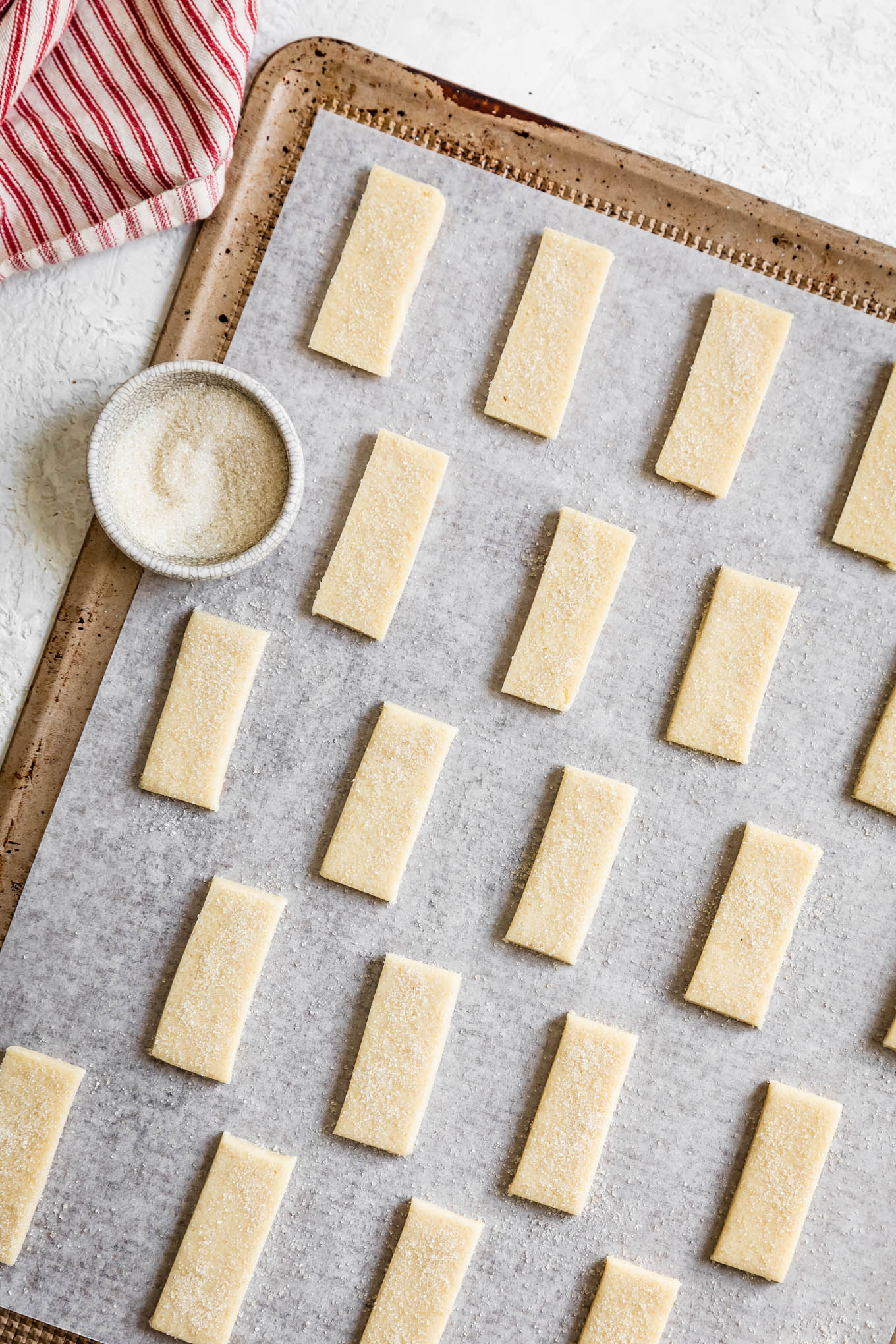 Gluten-free Shortbread Cookies on Pan