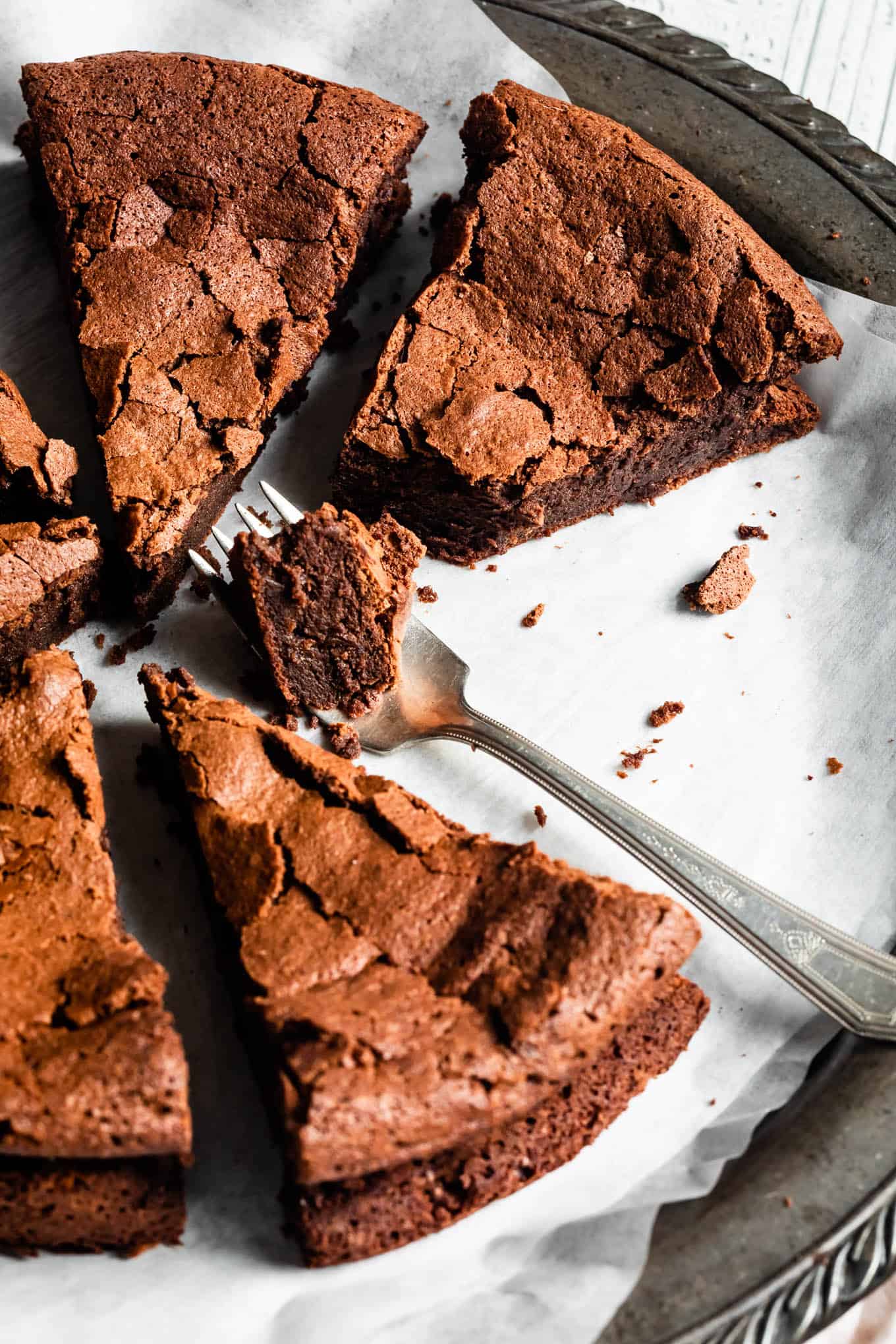 Bite of Sunken Chocolate Cake