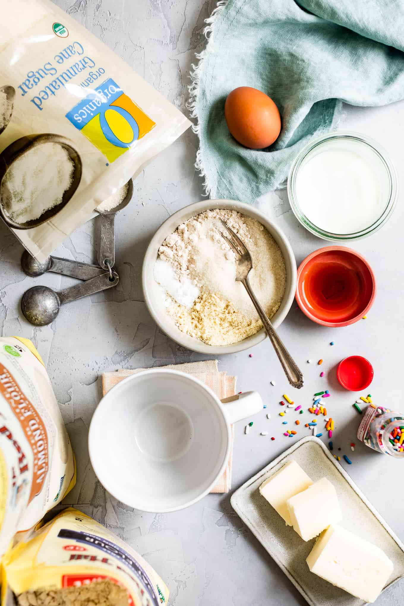 Ingredients for Gluten-Free Vanilla Mug Cake