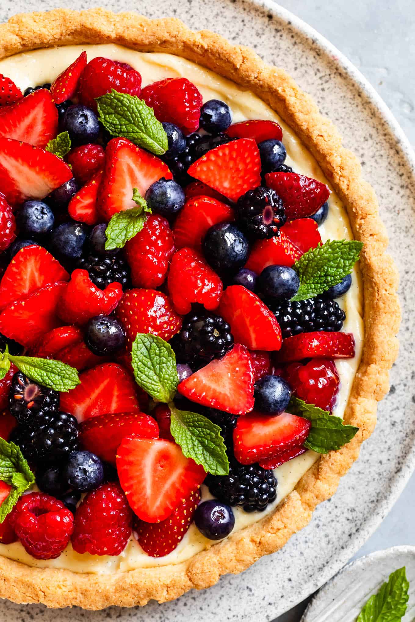 Close-up of Gluten-Free Tart with Fresh Berries