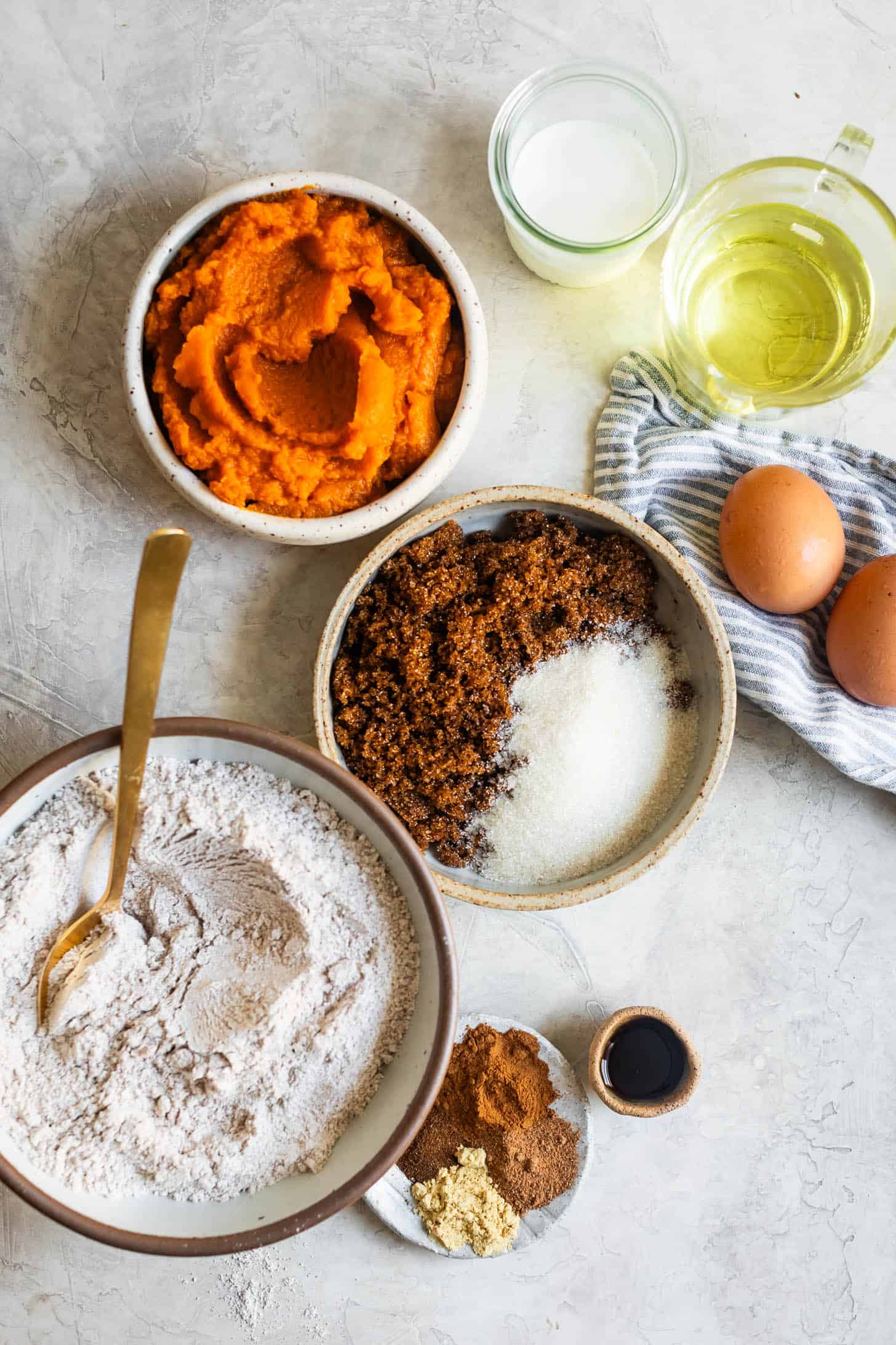 Ingredients for Gluten-Free Pumpkin Bread