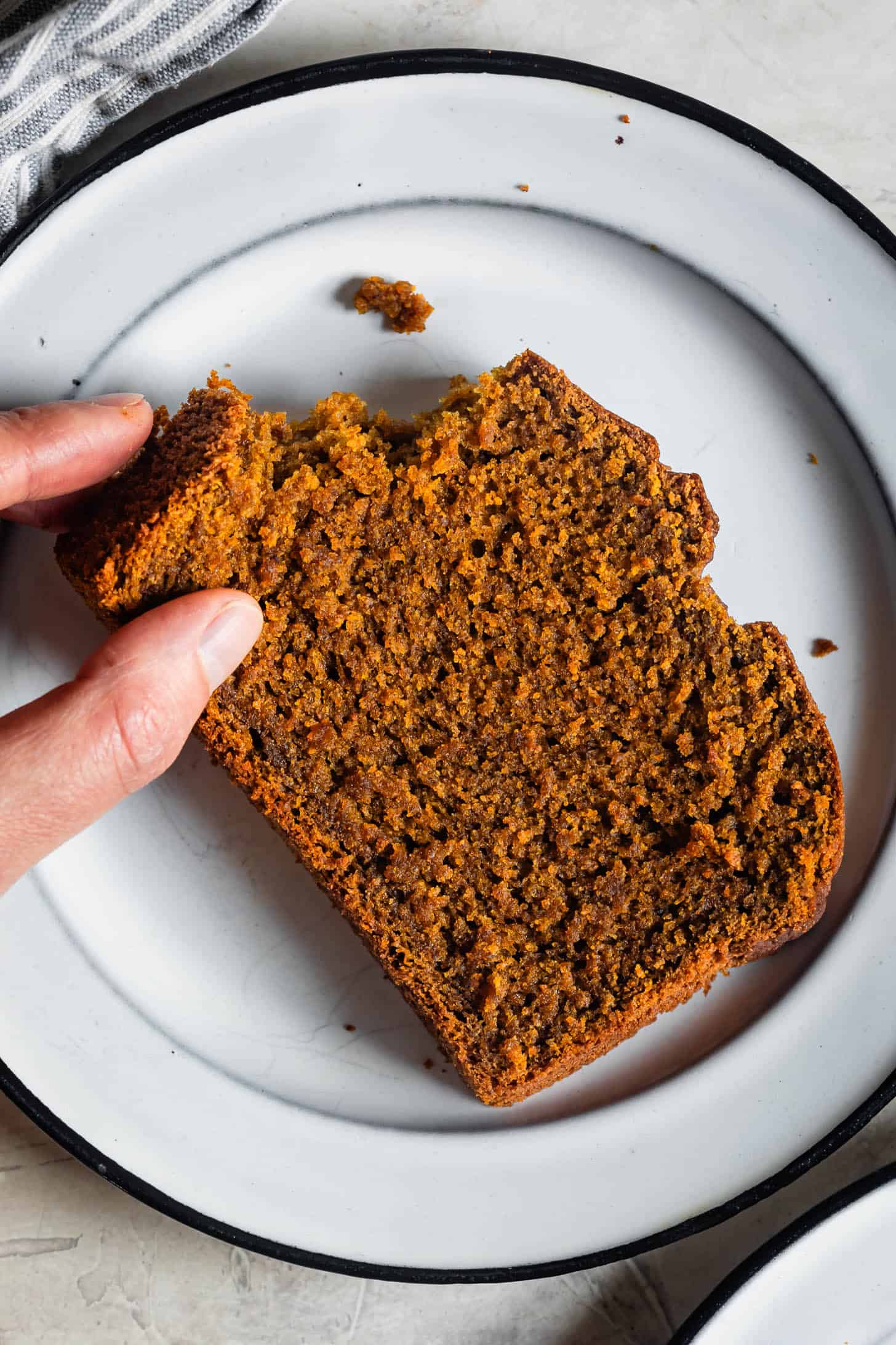 Slice on Plate Gluten-Free Pumpkin Bread