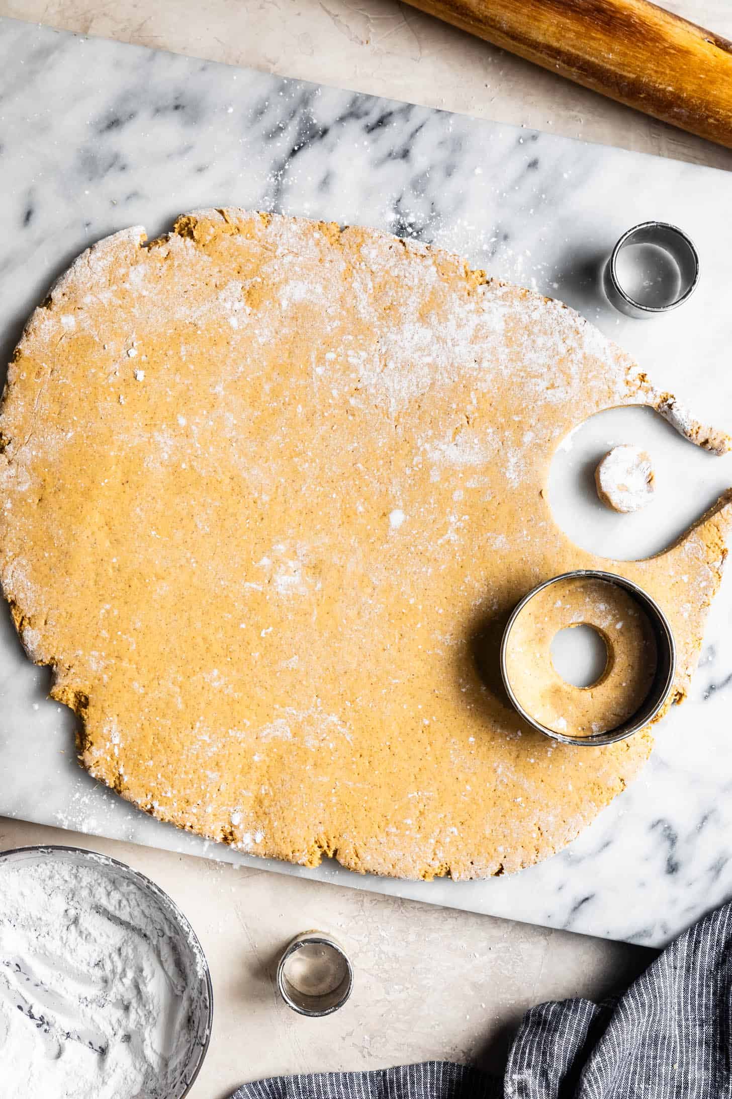 Cutting out Gluten-Free Pumpkin Donut Holes