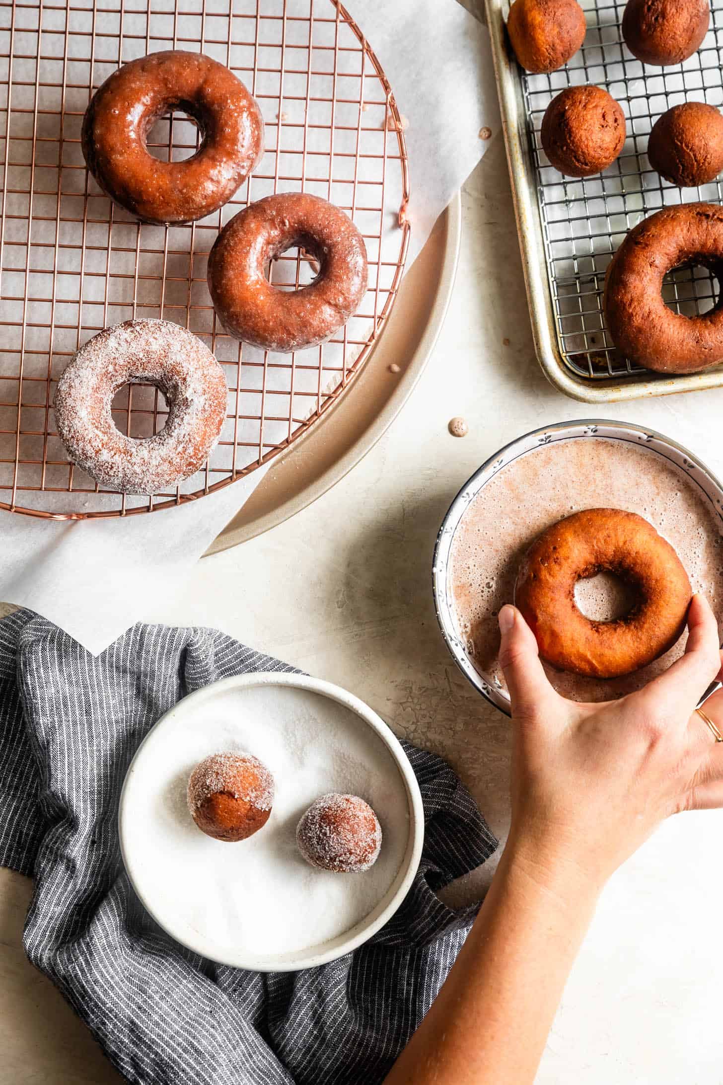 Gluten-Free Pumpkin Spice Donuts in Sugar