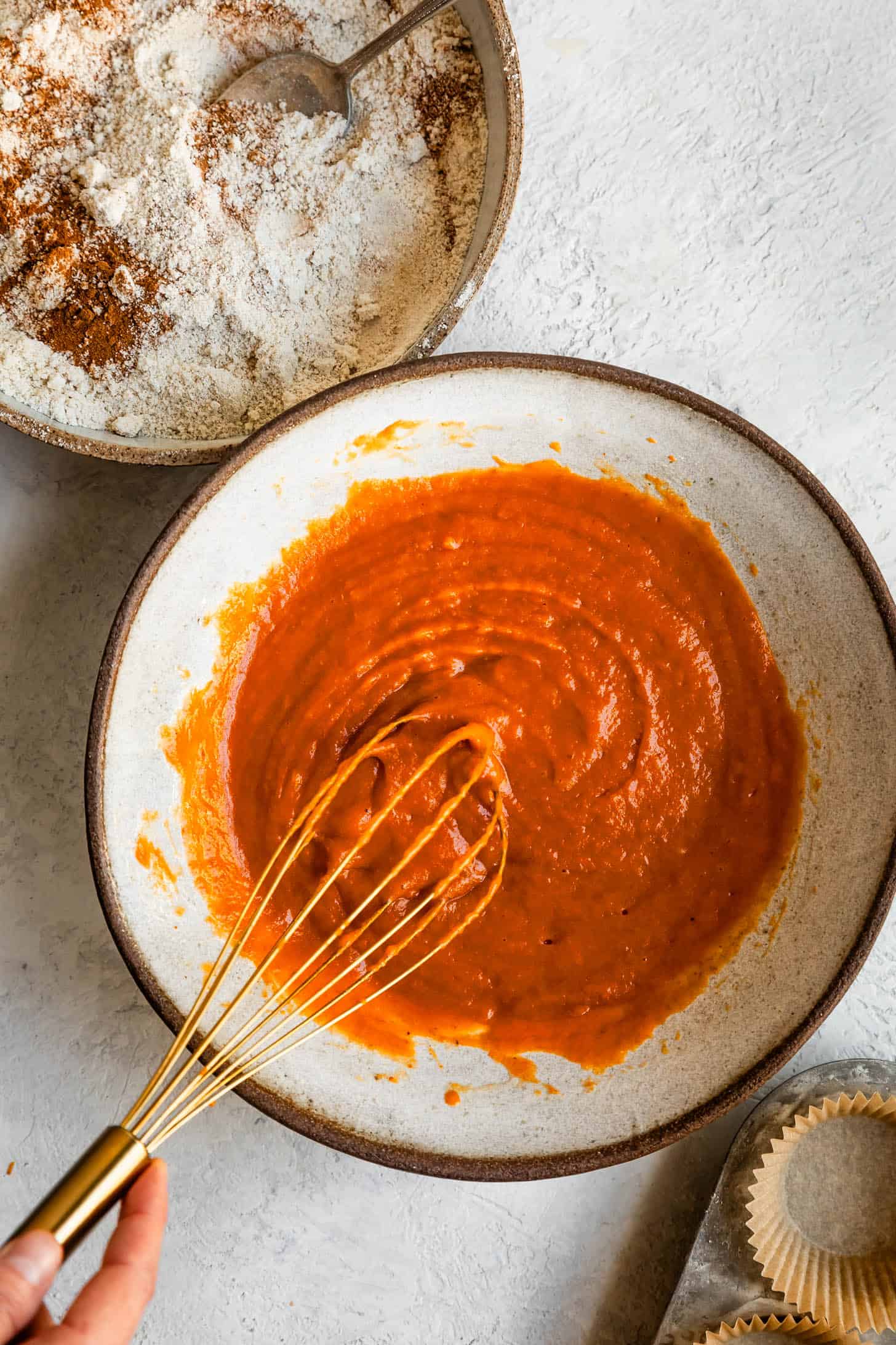 Wet Ingredients for Gluten-Free Pumpkin Muffins