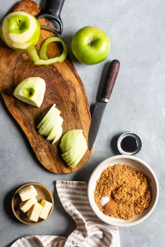 Ingredients for Gluten-Free Apple Upside-Down Cake