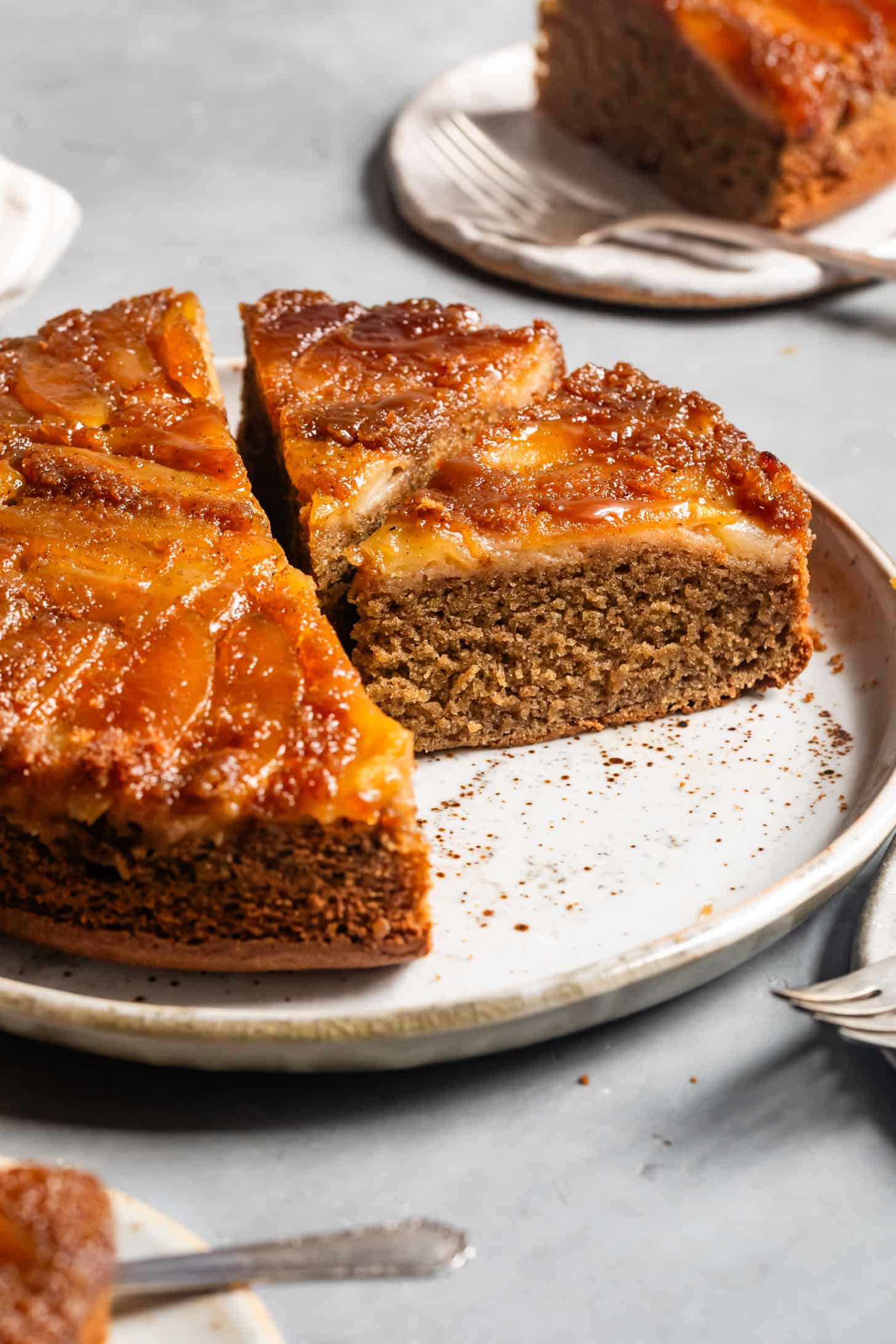 Slice of Gluten-Free Apple Upside-Down Cake