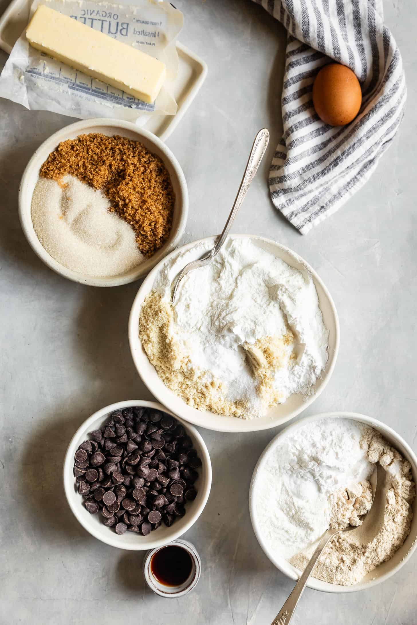 Ingredients for Gluten-Free Chocolate Chip Cookie Recipe