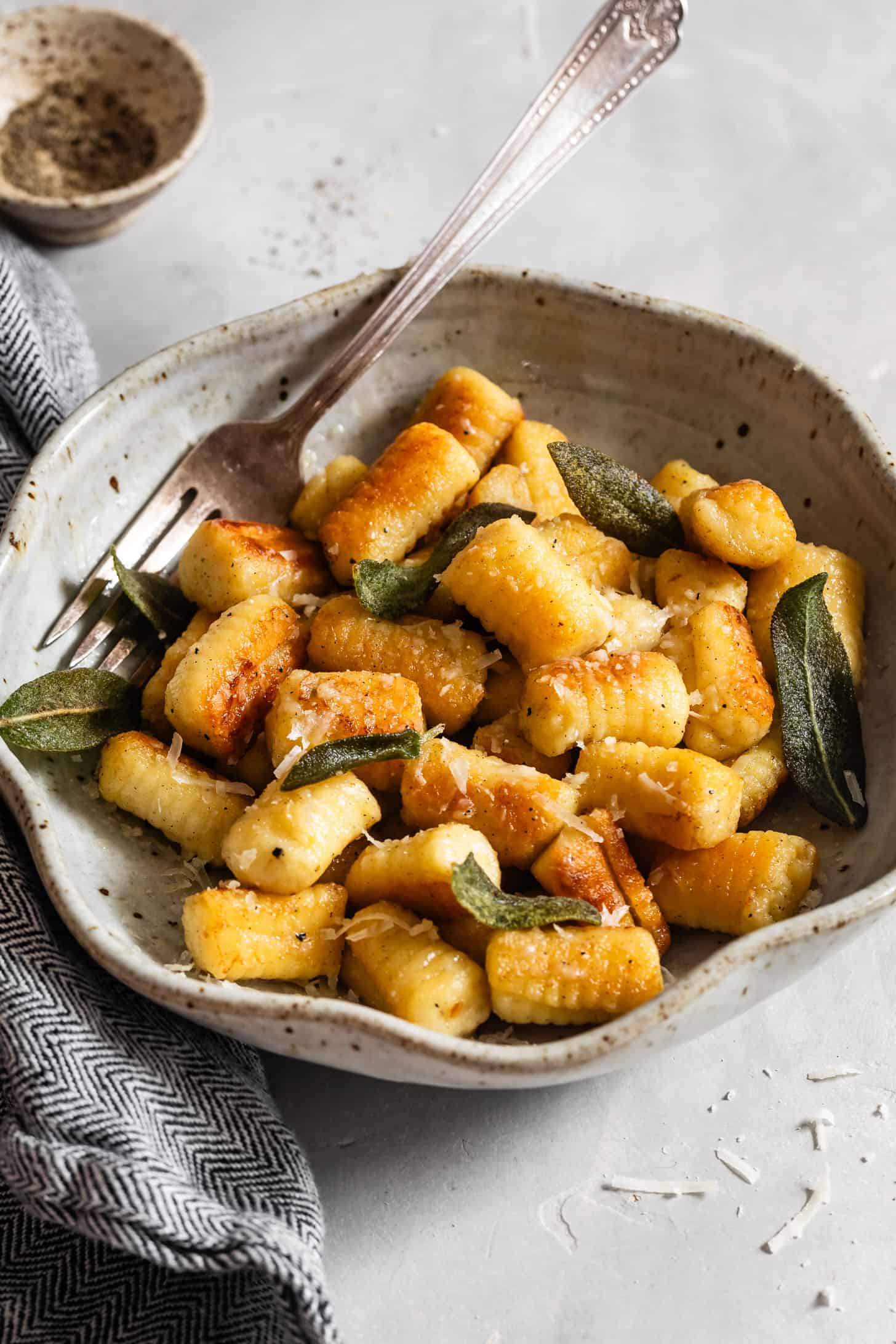 Cooked Gluten-Free Gnocchi with Brown Butter and Sage