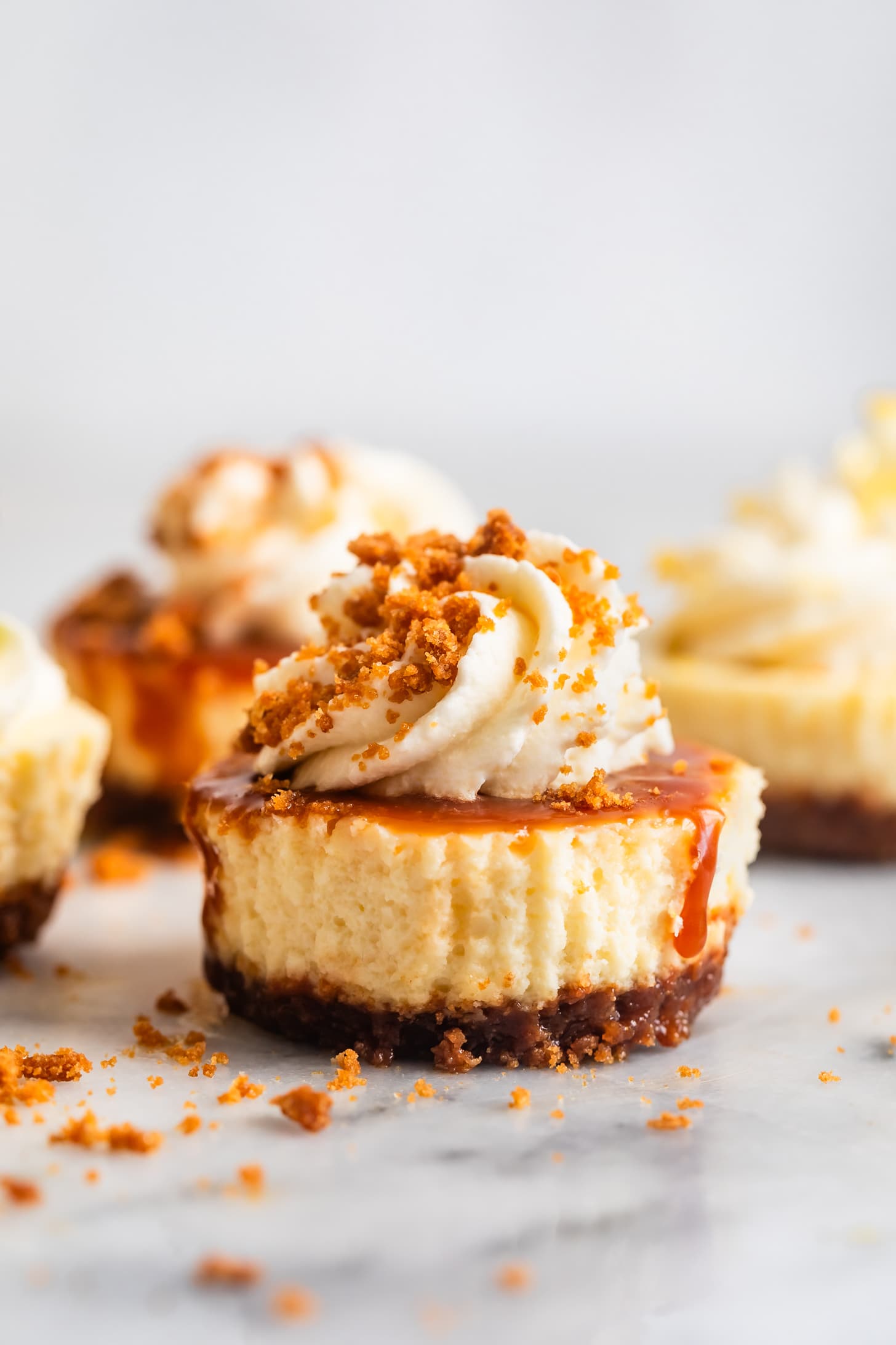 Gluten-Free Cheesecake Cups with Caramel Sauce