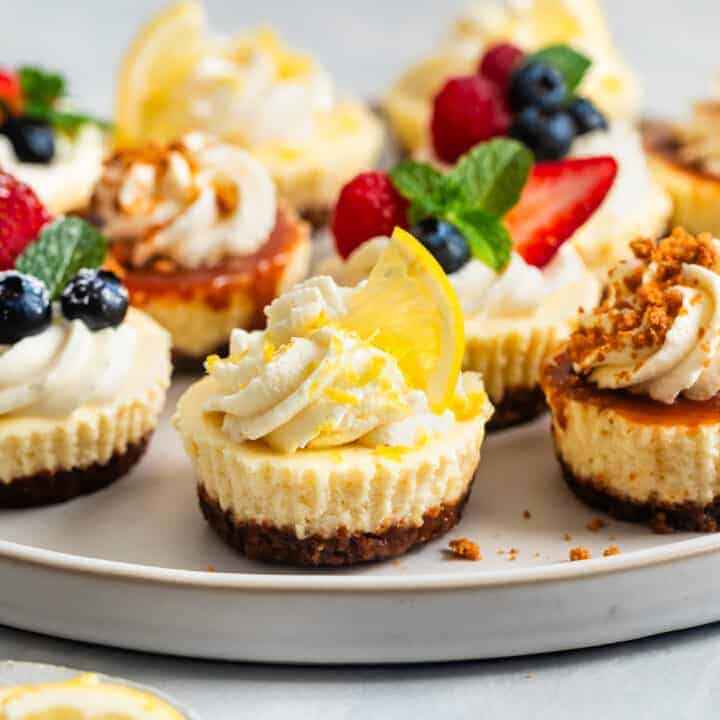 Gluten-Free Mini Cheesecakes with Gingersnap Crust
